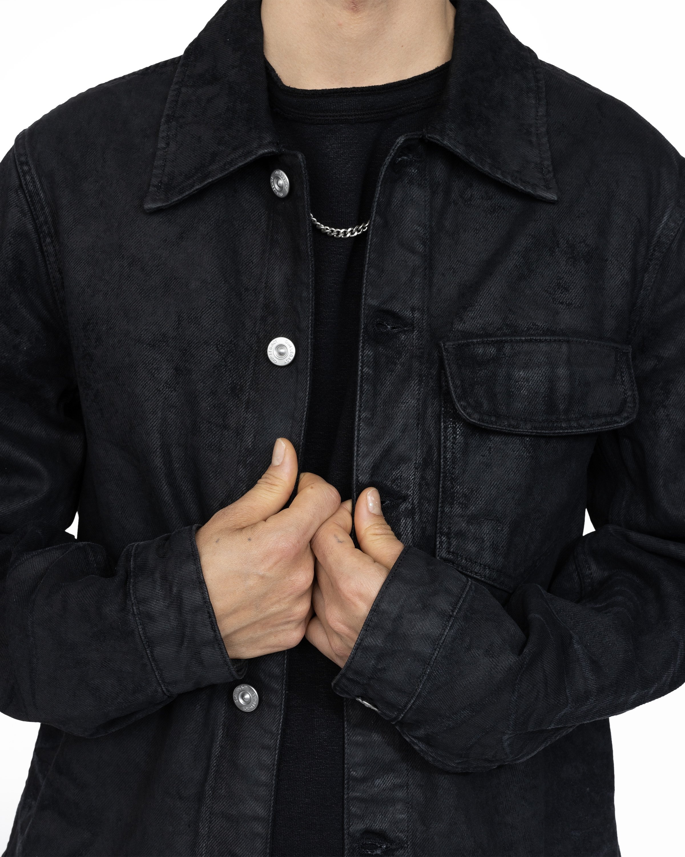 Our Legacy – Rebirth Jacket Waxed Black Denim - Outerwear - Black - Image 4