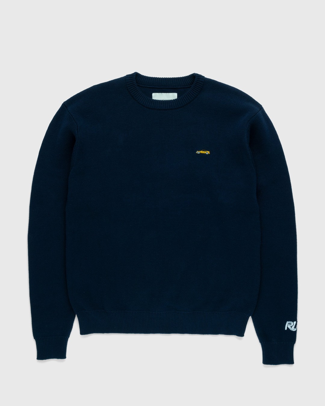 RUF x Highsnobiety – Knitted Crewneck Sweater Navy - Knitwear - Blue - Image 1
