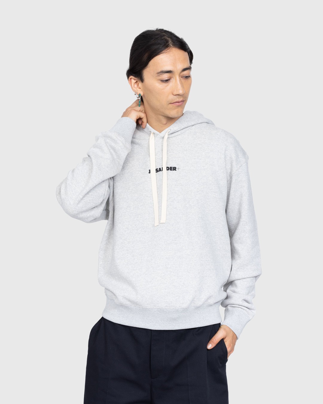 Jil Sander – Logo Hoodie Grey - Sweats - Green - Image 2