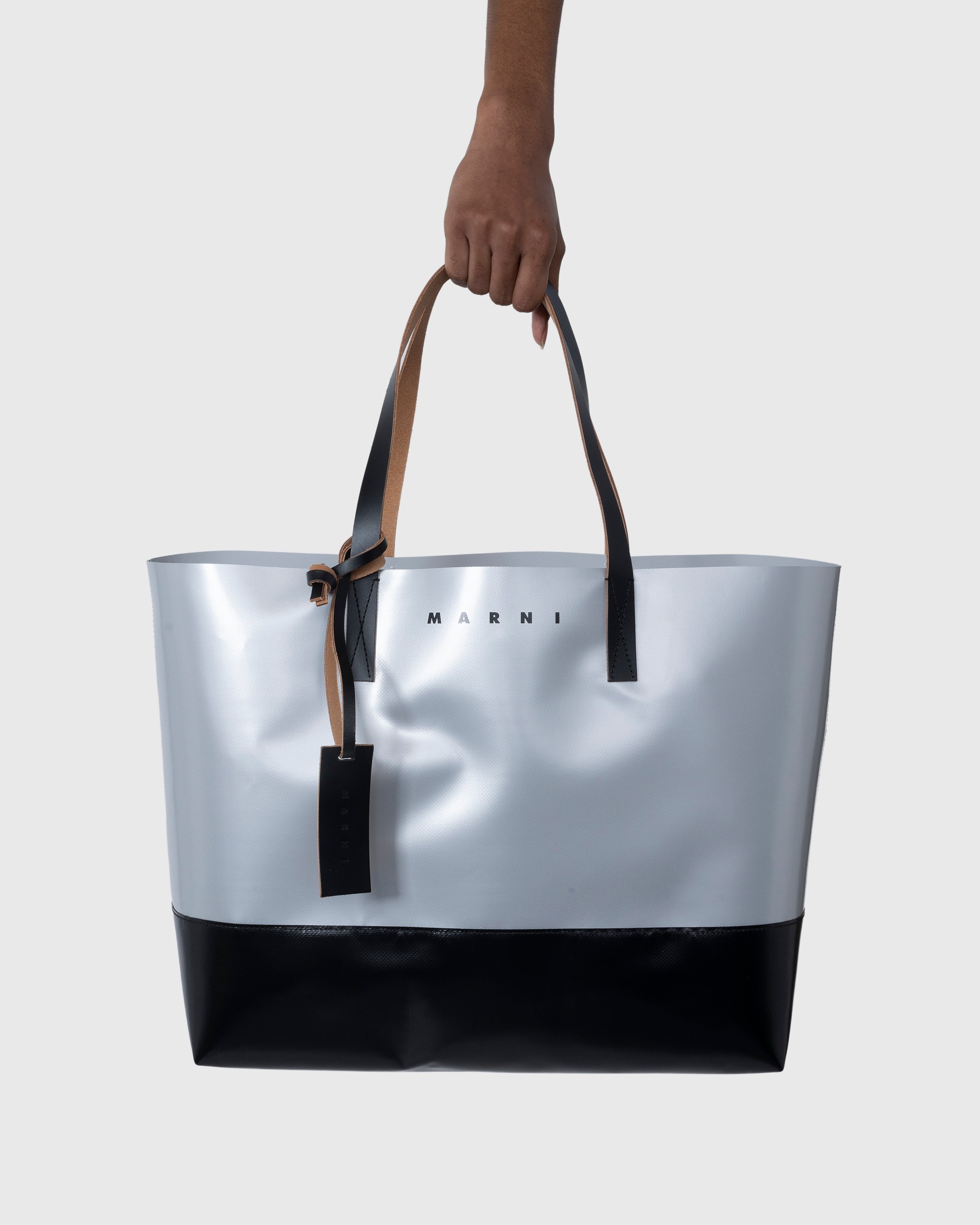 Marni – Tribeca Two-Tone Tote Bag Light Grey - Bags - Multi - Image 4