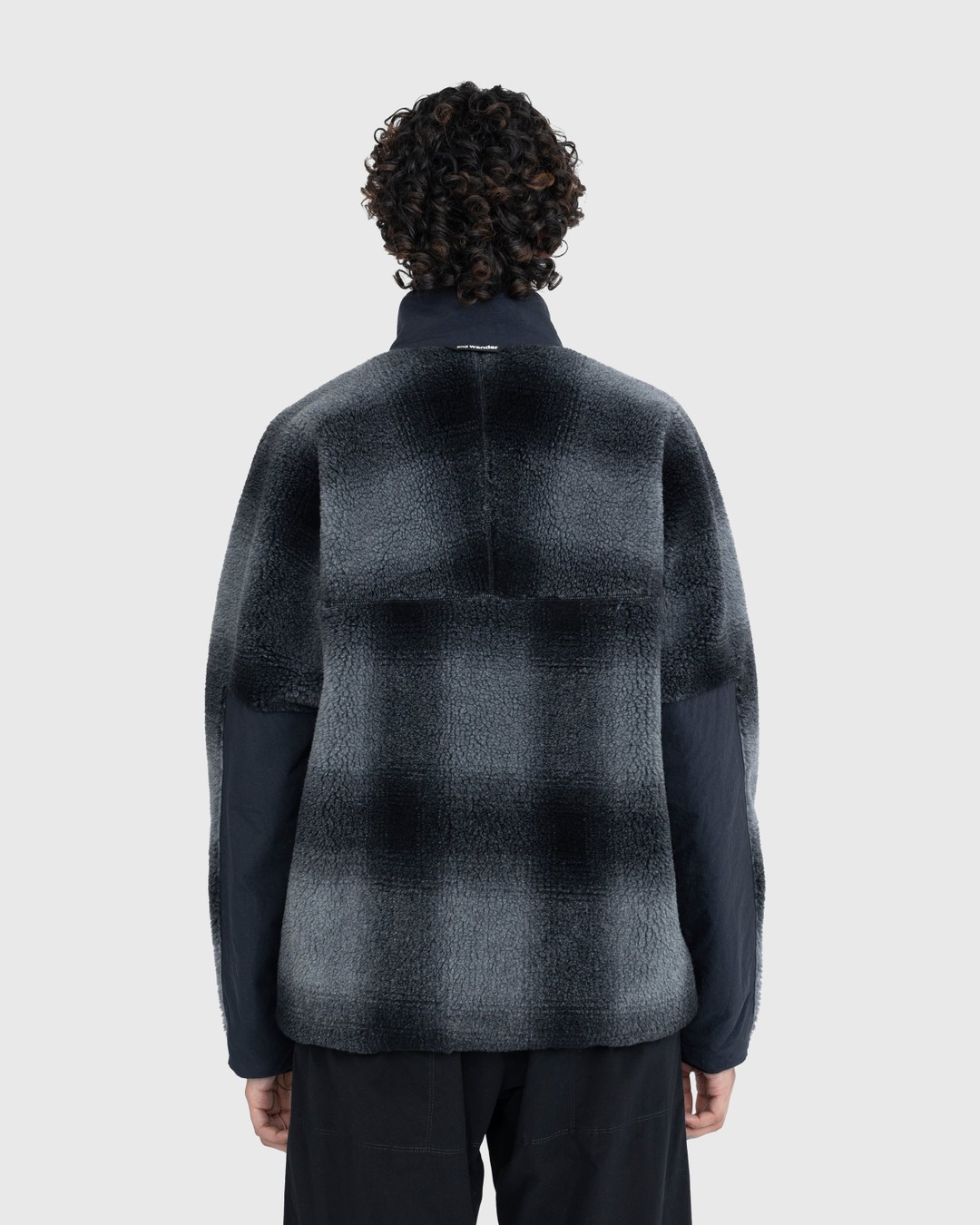 And Wander – Check Boa Jacket Black - Outerwear - Black - Image 5