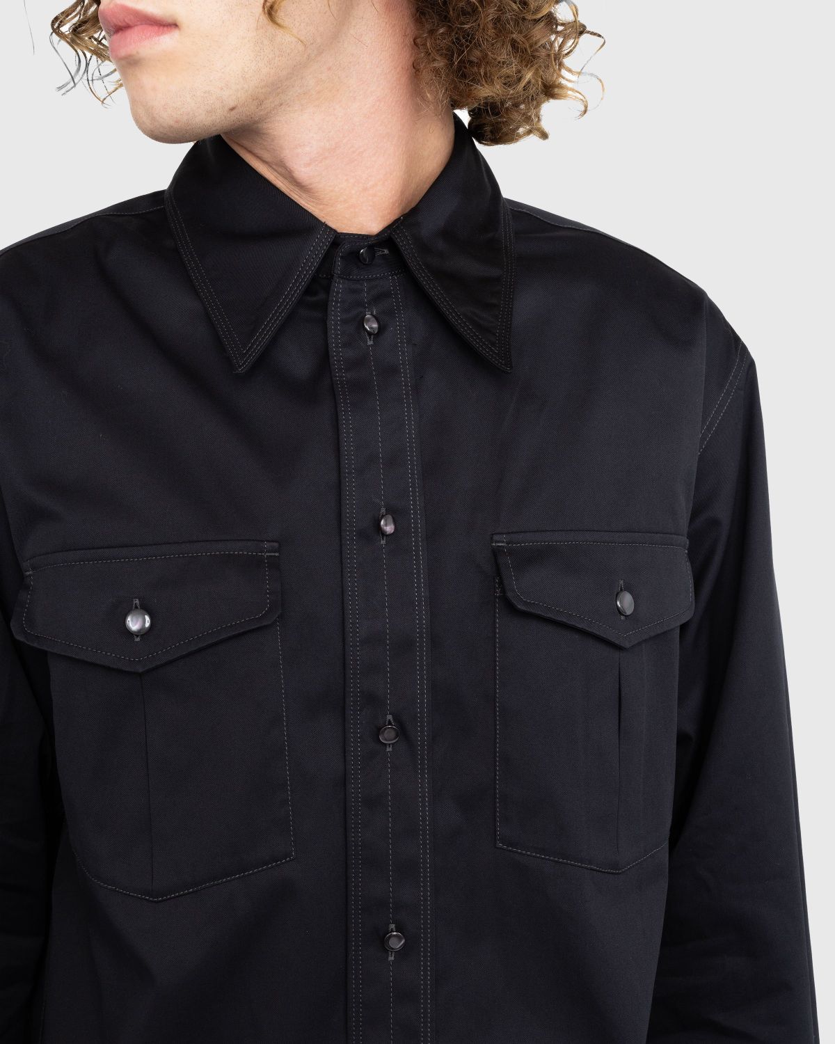 Lemaire – Relaxed Western Shirt Black - Shirts - Black - Image 4