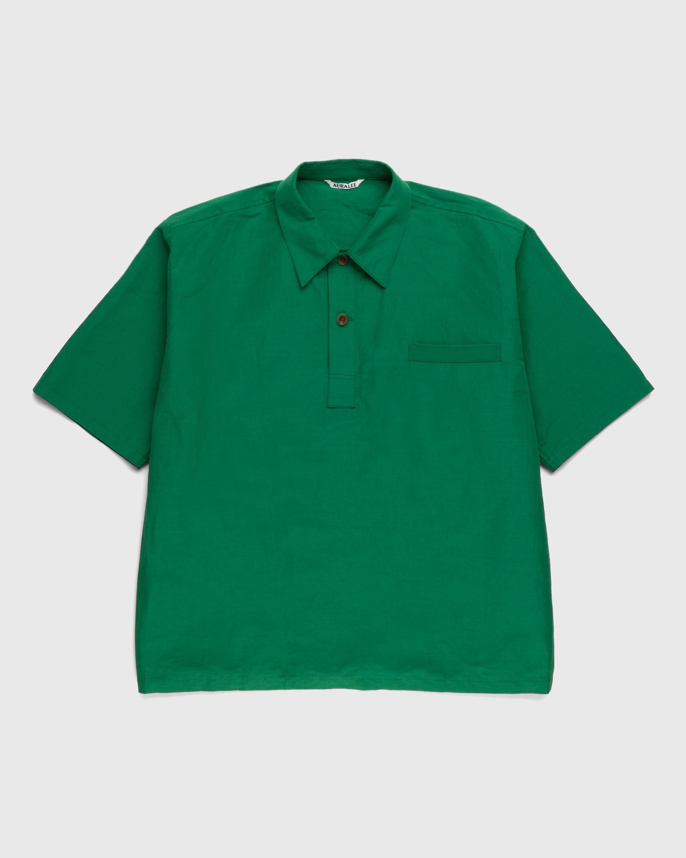 Auralee – High Density Finx Linen Weather Shirt Green