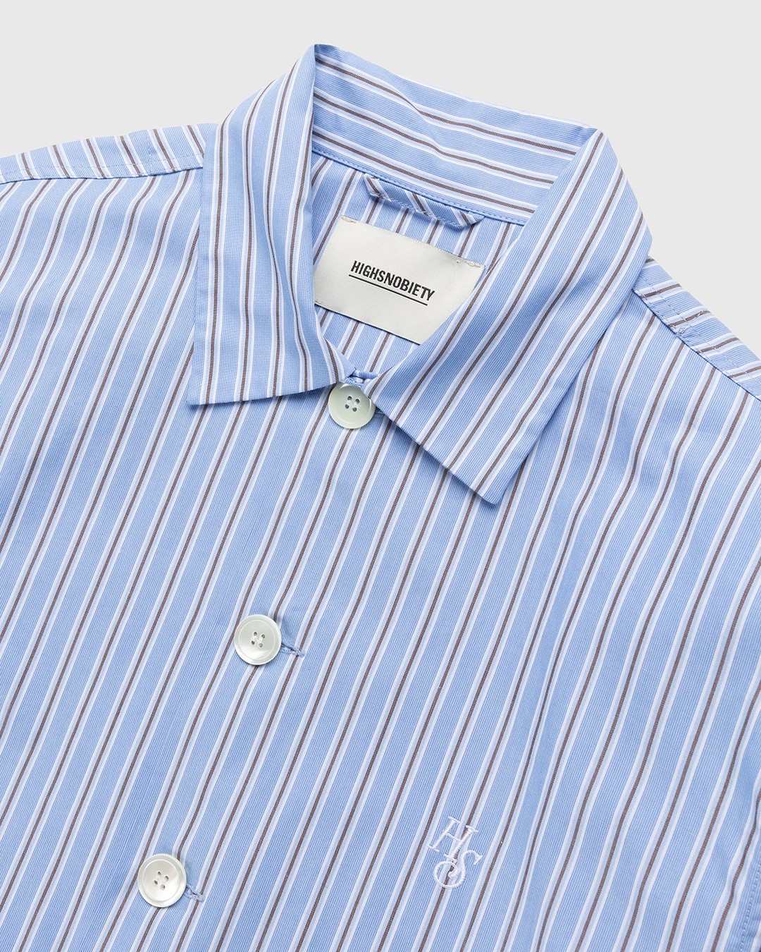 Highsnobiety – Poplin Shirt Jacket Blue/White - Shirts - Blue - Image 3