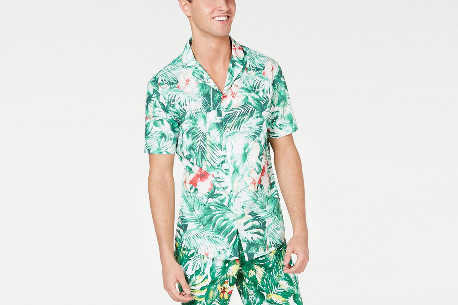 Slim-Fit Jungle-Print Camp Shirt