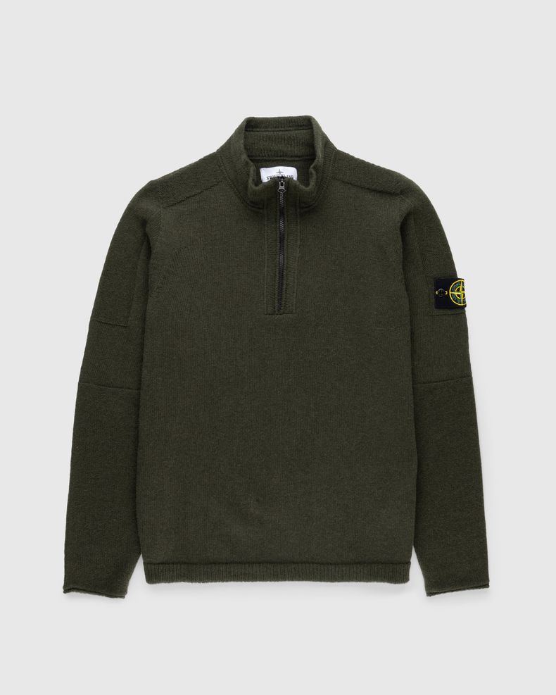 Lambswool Half-Zip Knit Olive