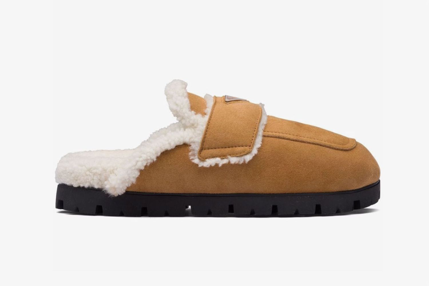 Logo-plaque Shearling Slippers