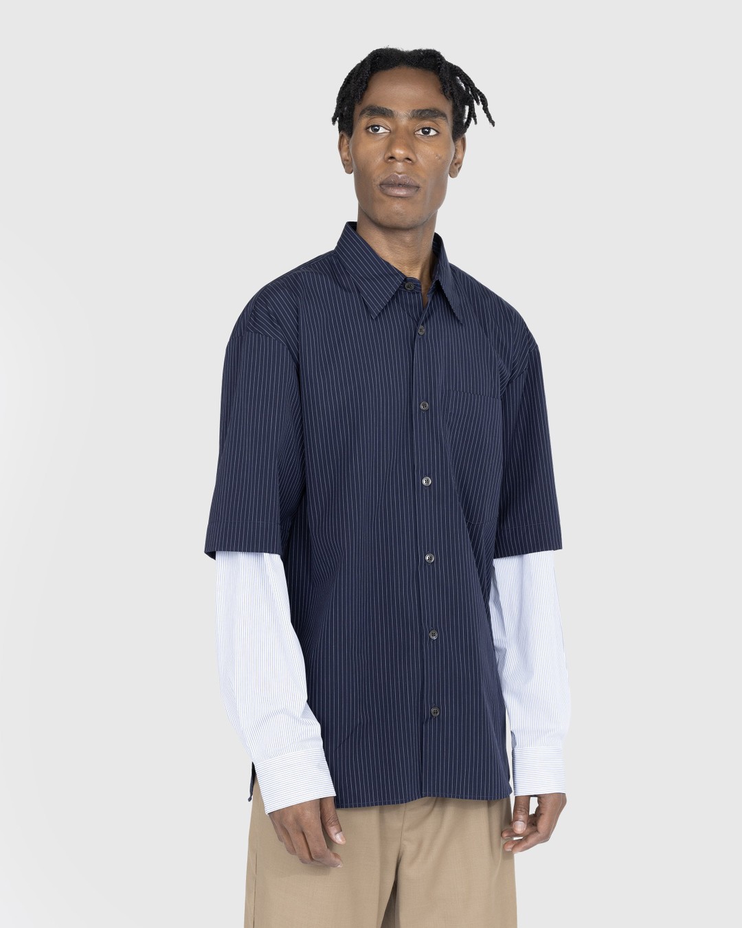 Dries van Noten – Carle Double Sleeve Shirt Navy | Highsnobiety Shop