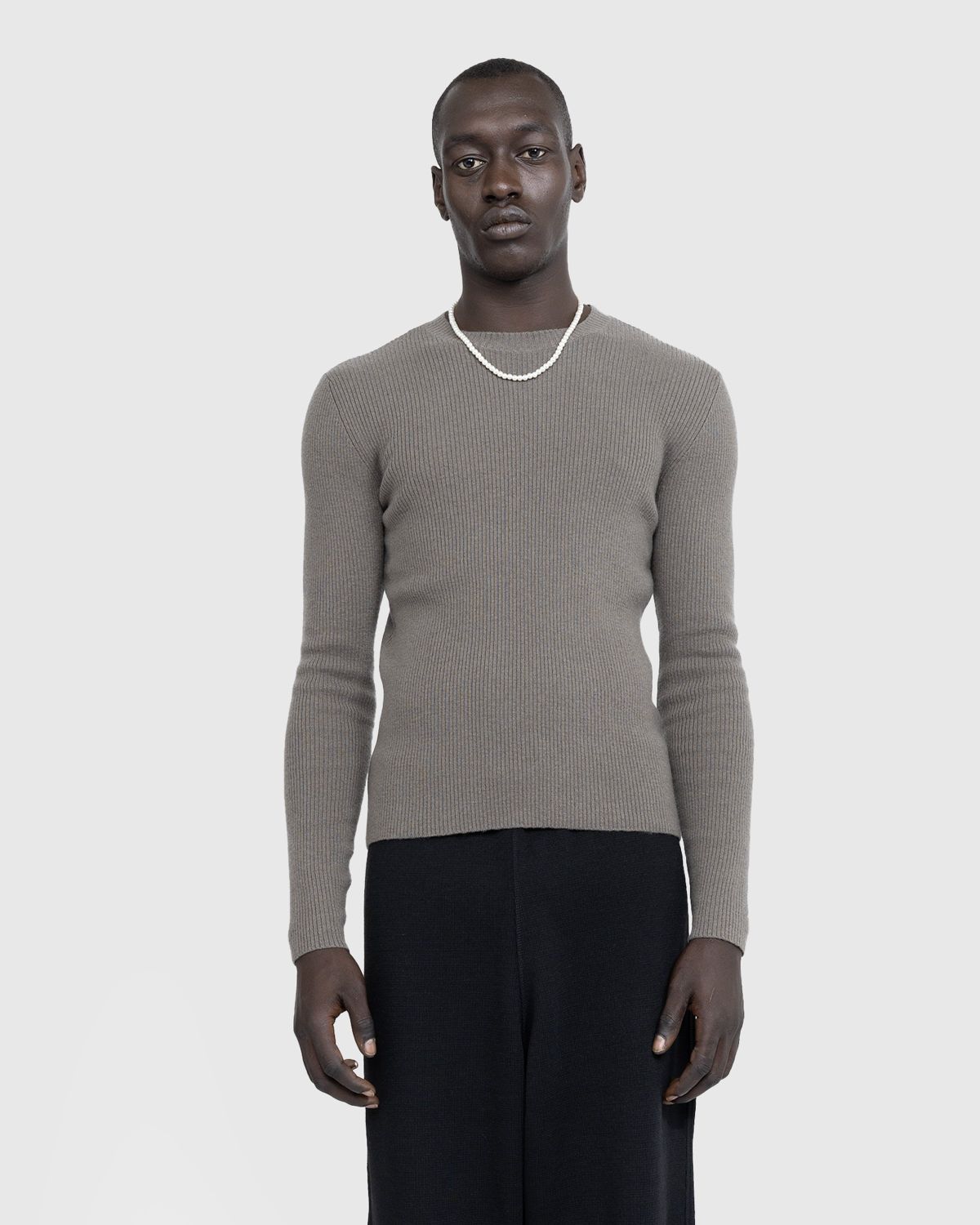 Our Legacy – Compact Roundneck Mole Grey Super Wool - Knitwear - Grey - Image 2