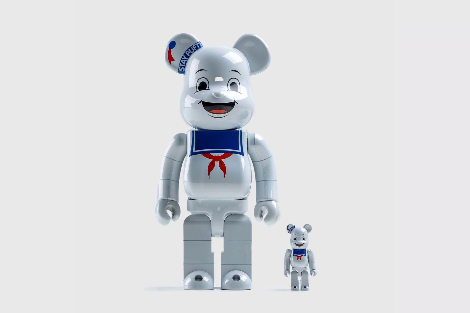 BE@RBRICK STAY PUFT MARSHMALLOW MAN WHITE CHROME Ver. 100% & 400%