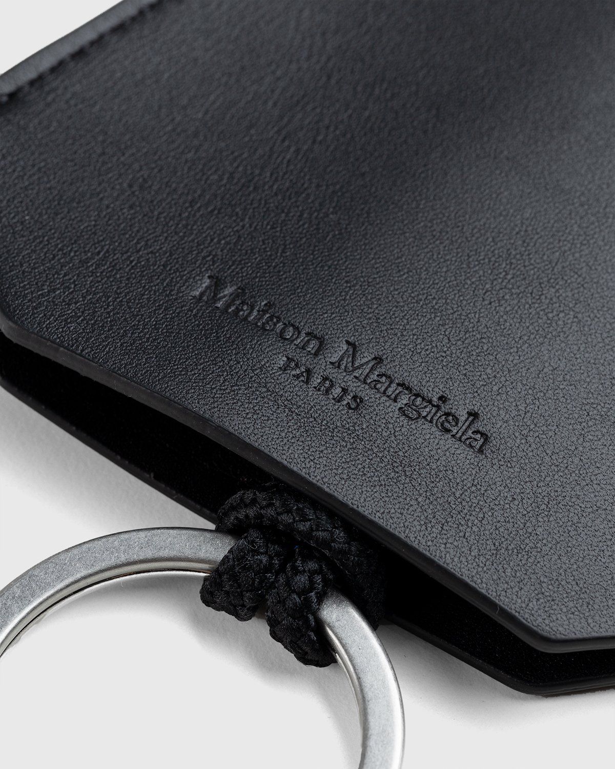 Maison Margiela – Leather Key Ring Black - Keychains - Black - Image 4