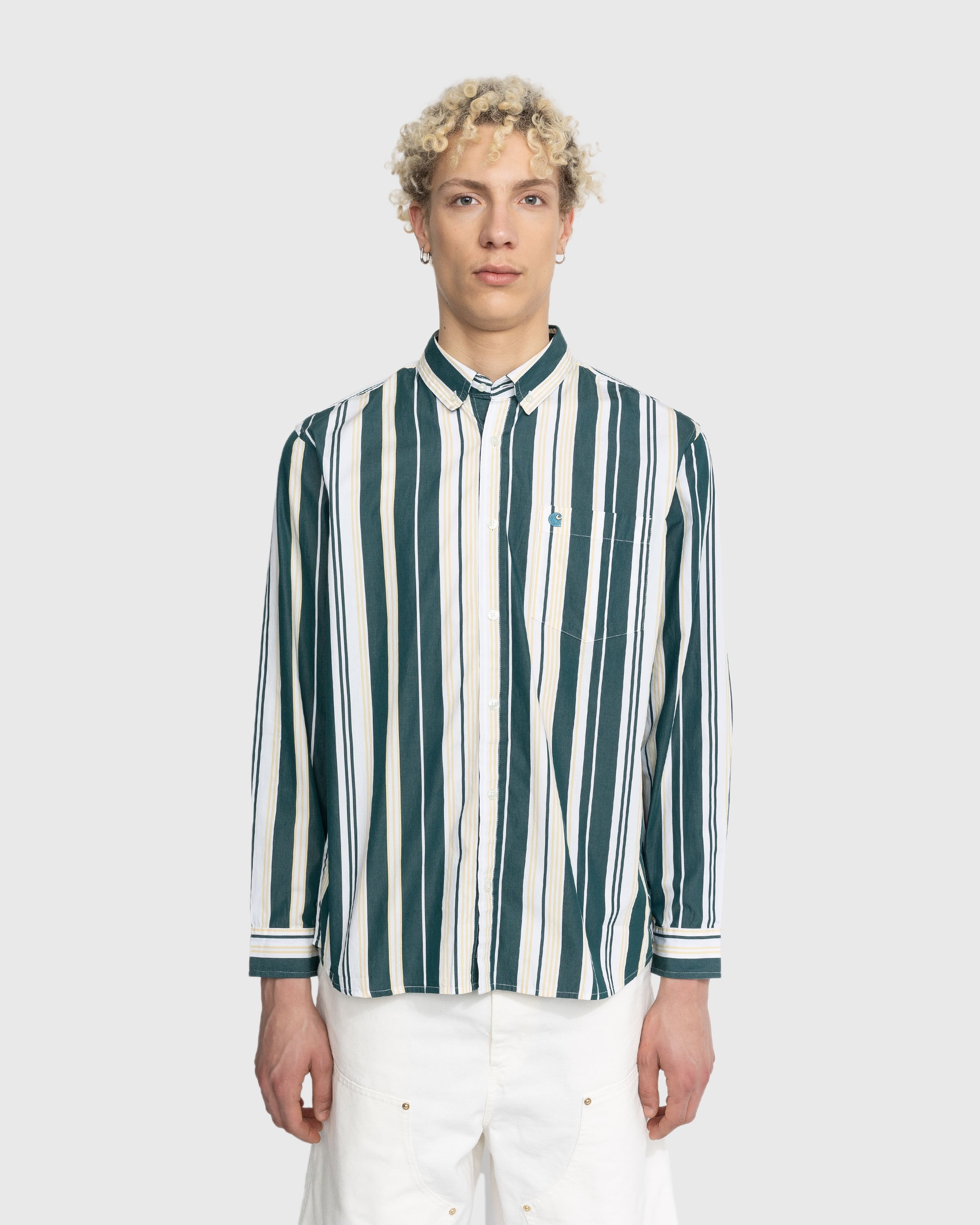 Carhartt blue striped shirt hotsell