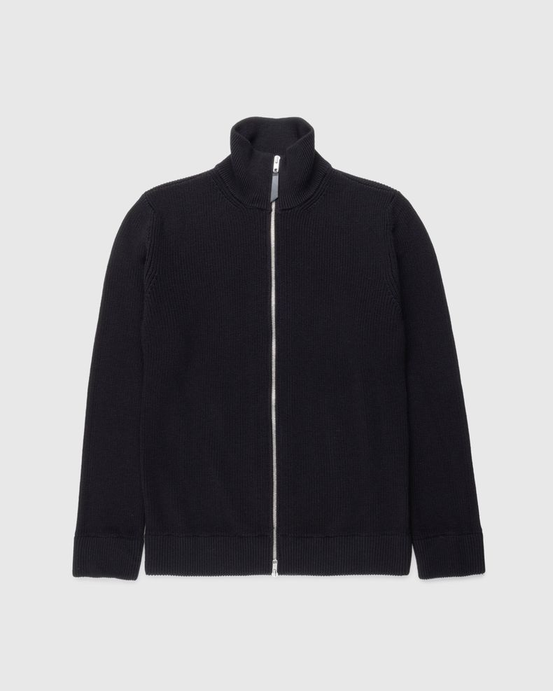 Knit Zip-Up Cardigan Black