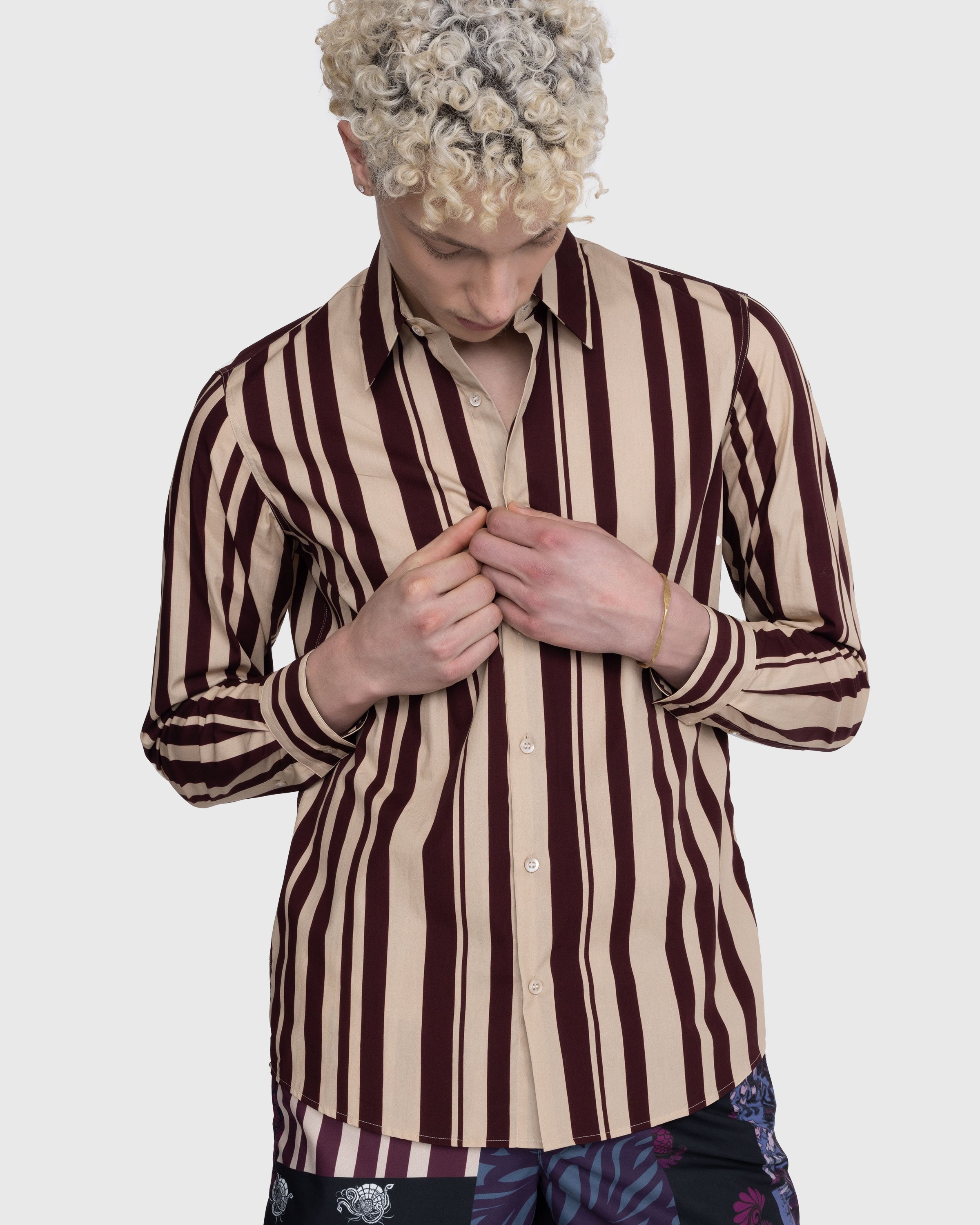 Dries van Noten – Curle Shirt Burgundy - Shirts - Red - Image 6