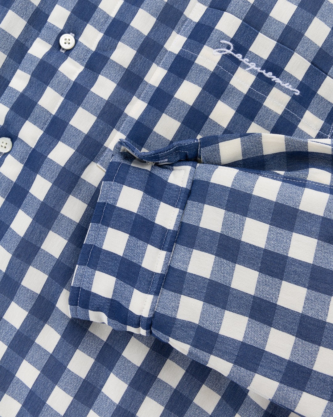 JACQUEMUS – La Chemise Boulanger Navy Checks - Shirts - Blue - Image 5