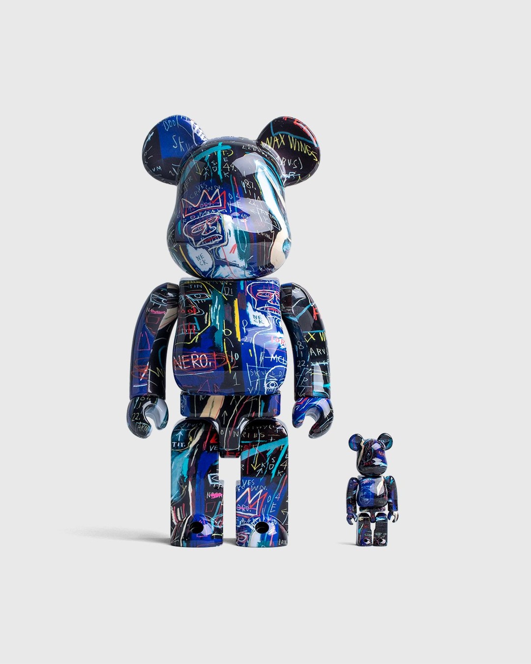 Medicom – Be@rbrick Jean-Michel Basquiat #7 Multi 100% and 400% Set - Toys - Blue - Image 1