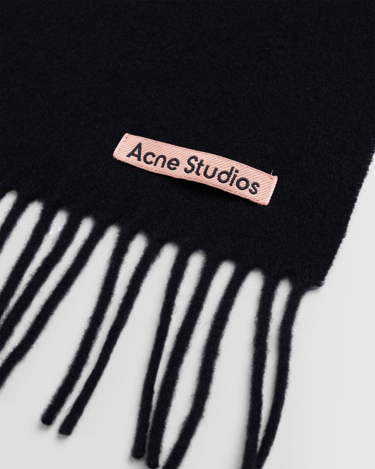 Acne Studios – Wool Fringe Scarf Black - Scarves - Black - Image 3