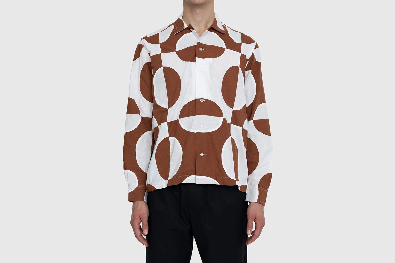 Duo Oval Patchwork Long-Sleeve Shirt