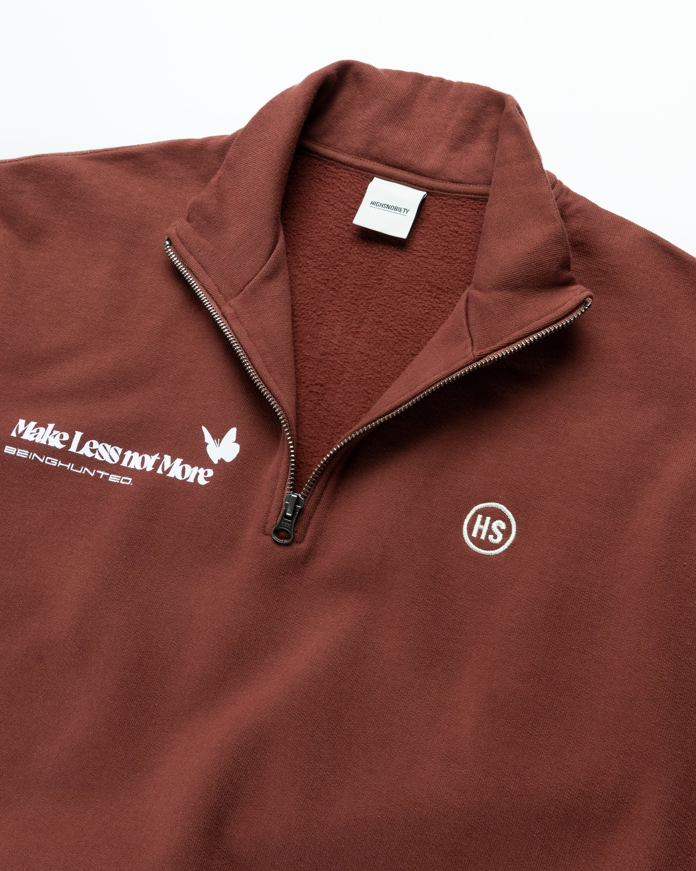 BEINGHUNTED x Highsnobiety – BERLIN, BERLIN 3 Zip Mock Neck Brown - Sweats - Brown - Image 7
