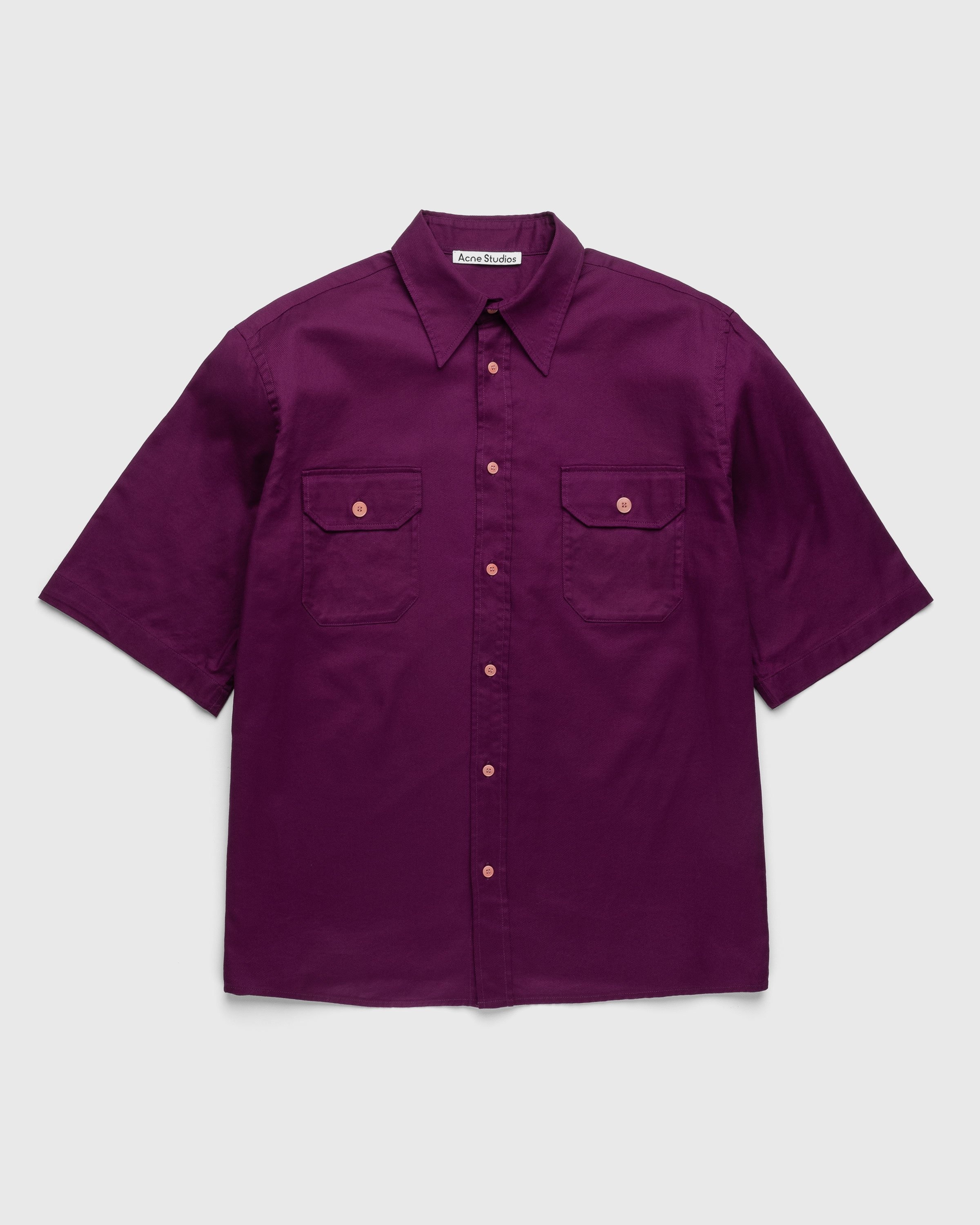 Acne Studios – Short-Sleeve Button-Up Shirt Purple | Highsnobiety Shop