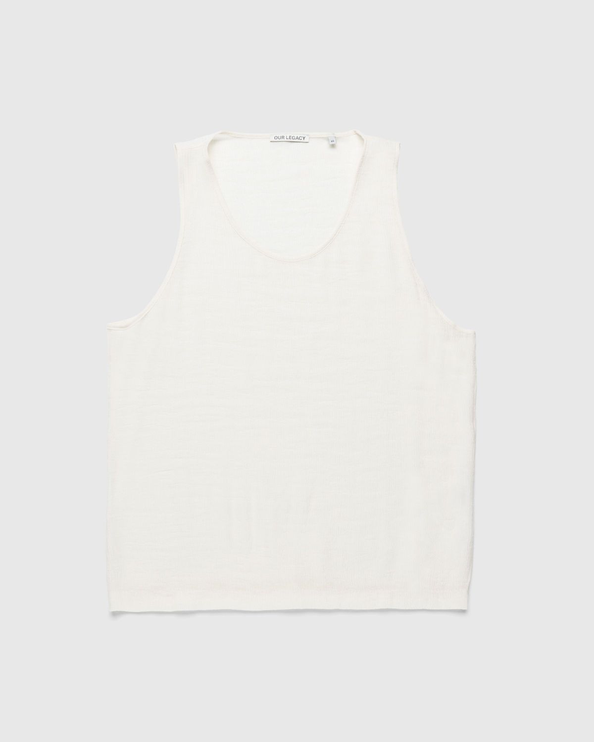 Our Legacy – Singlet Almond Milk Ruffle Viscose - Tops - Beige - Image 1