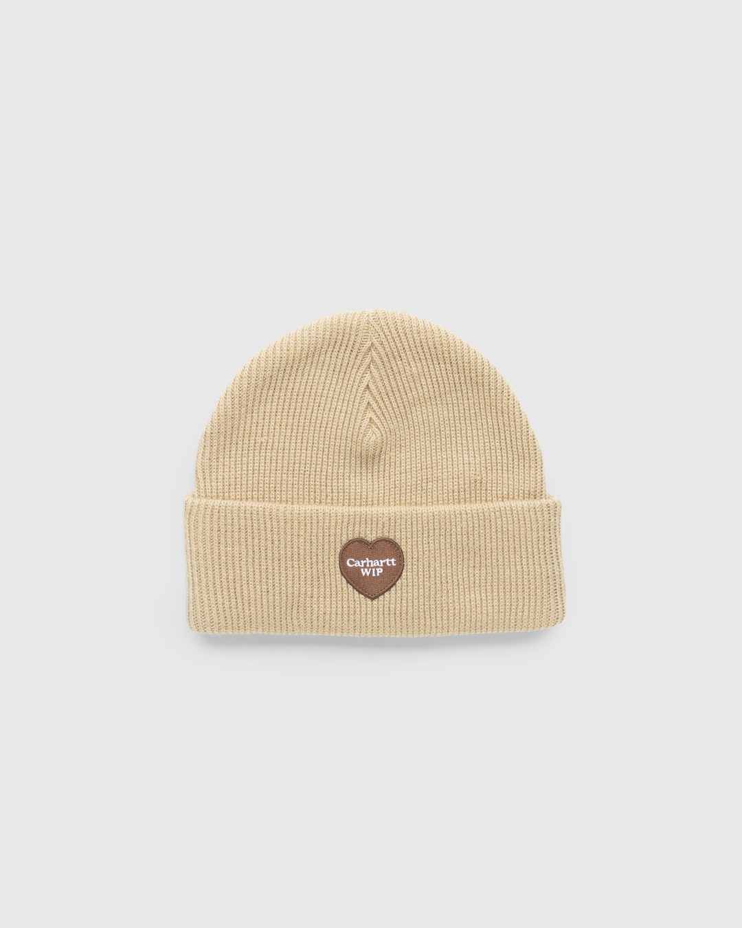 Carhartt WIP – Heart Patch Beanie Dusty Hamilton Brown - Hats - Brown - Image 1