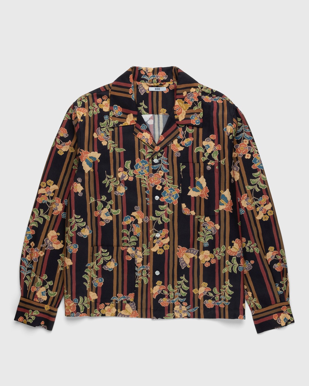 Bode – Butterfly Stripe Long-Sleeve Shirt Multi - Shirts - Multi - Image 1