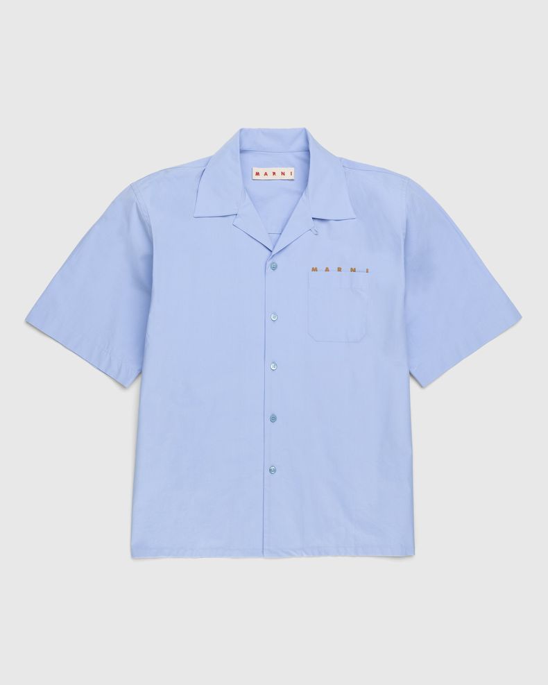 Marni – Logo Bowling Shirt Blue