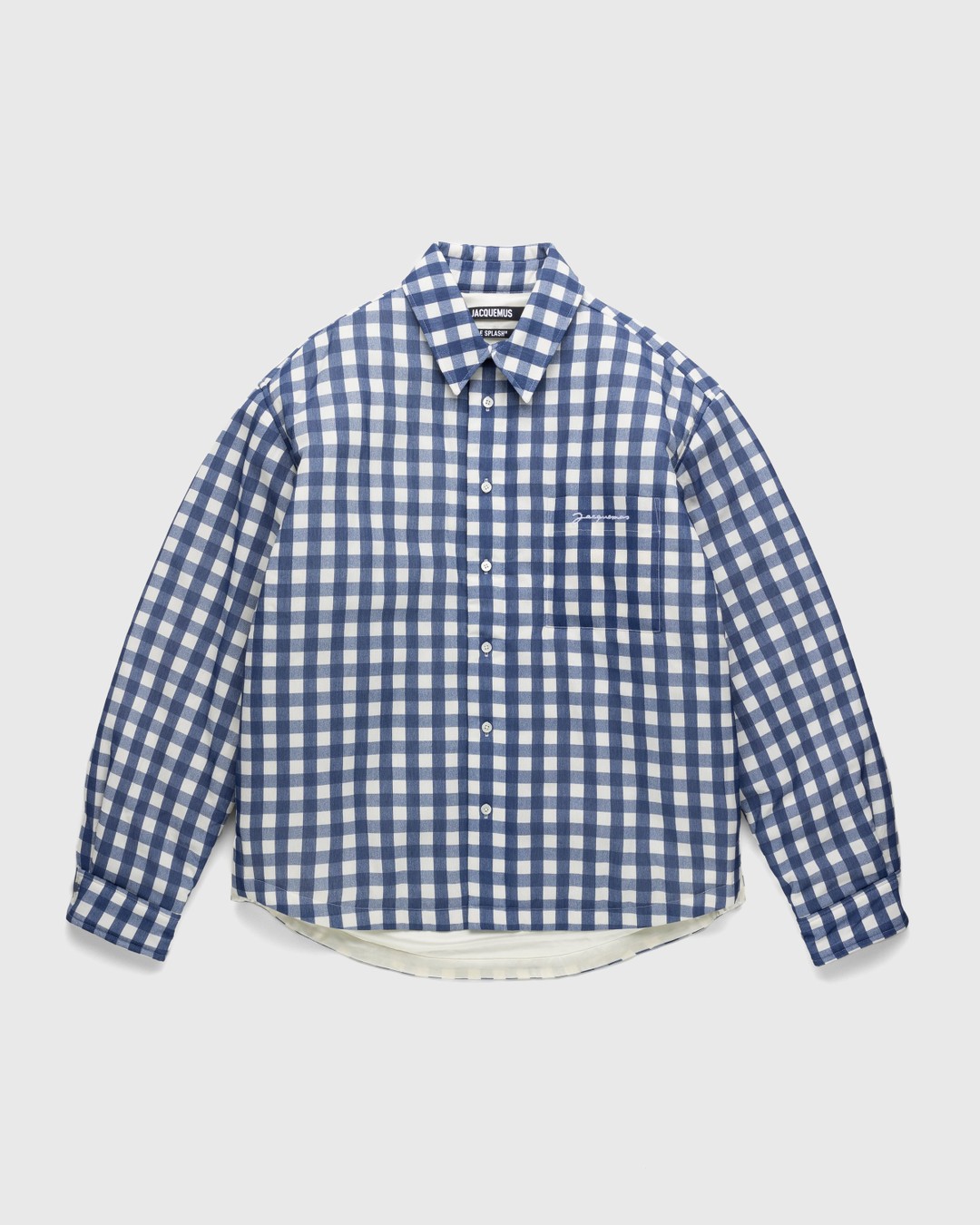 JACQUEMUS – La Chemise Boulanger Navy Checks - Shirts - Blue - Image 1