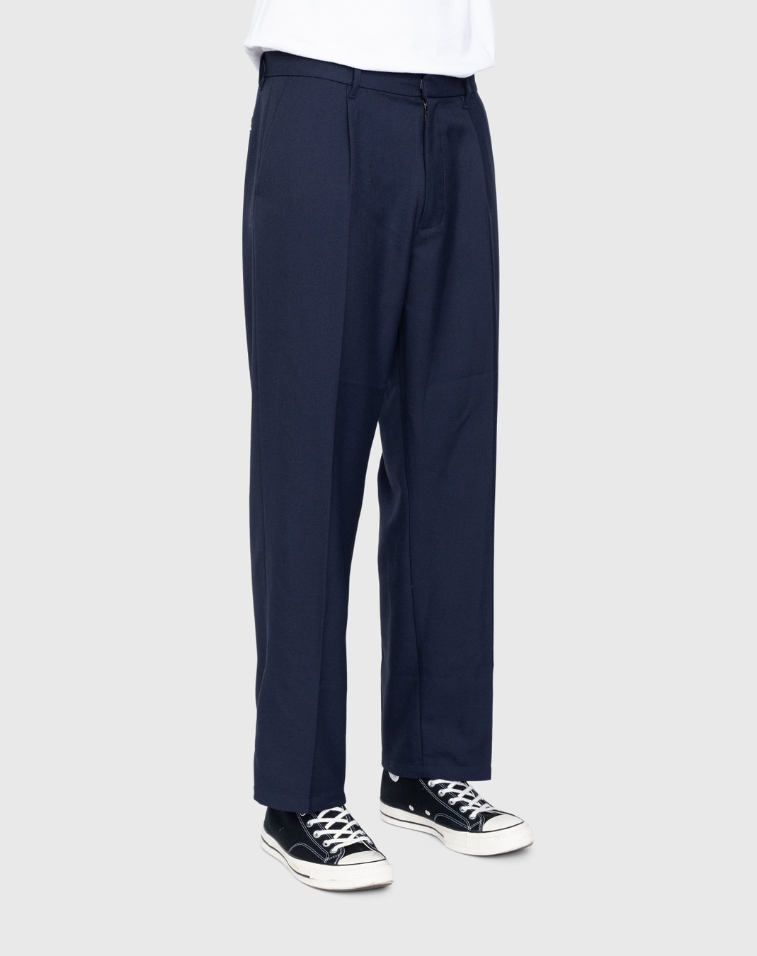 Highsnobiety – Heavy Wool Dress Pants Navy - Pants - Blue - Image 3