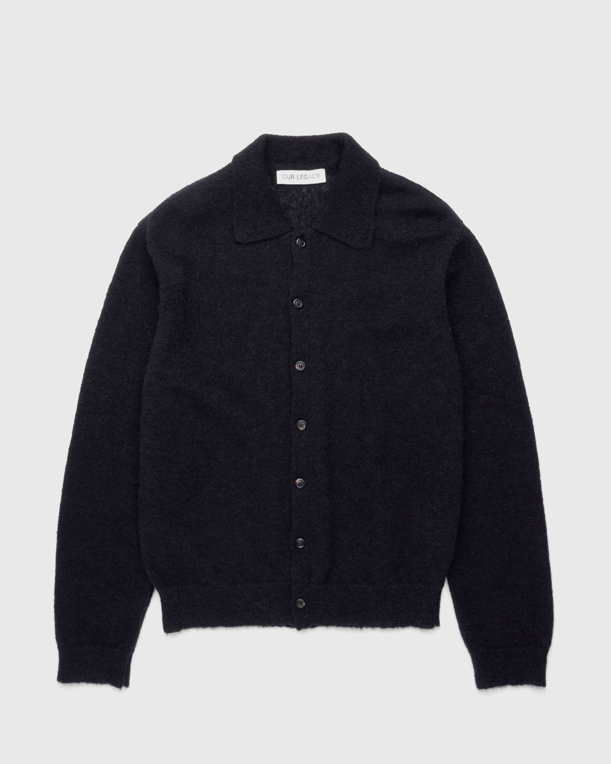 Our Legacy – Evening Polo Black Fuzzy Alpaca - Knitwear - Black - Image 1