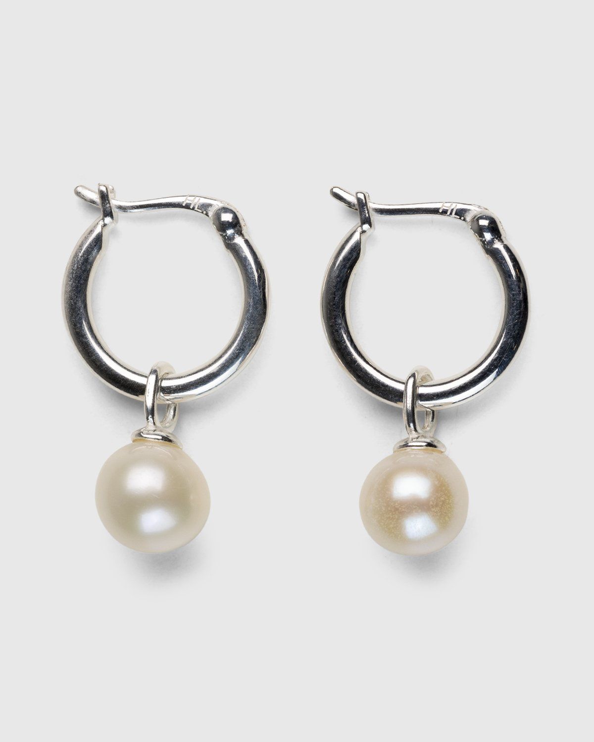 Vintage style Creole earrings in white pearls for women