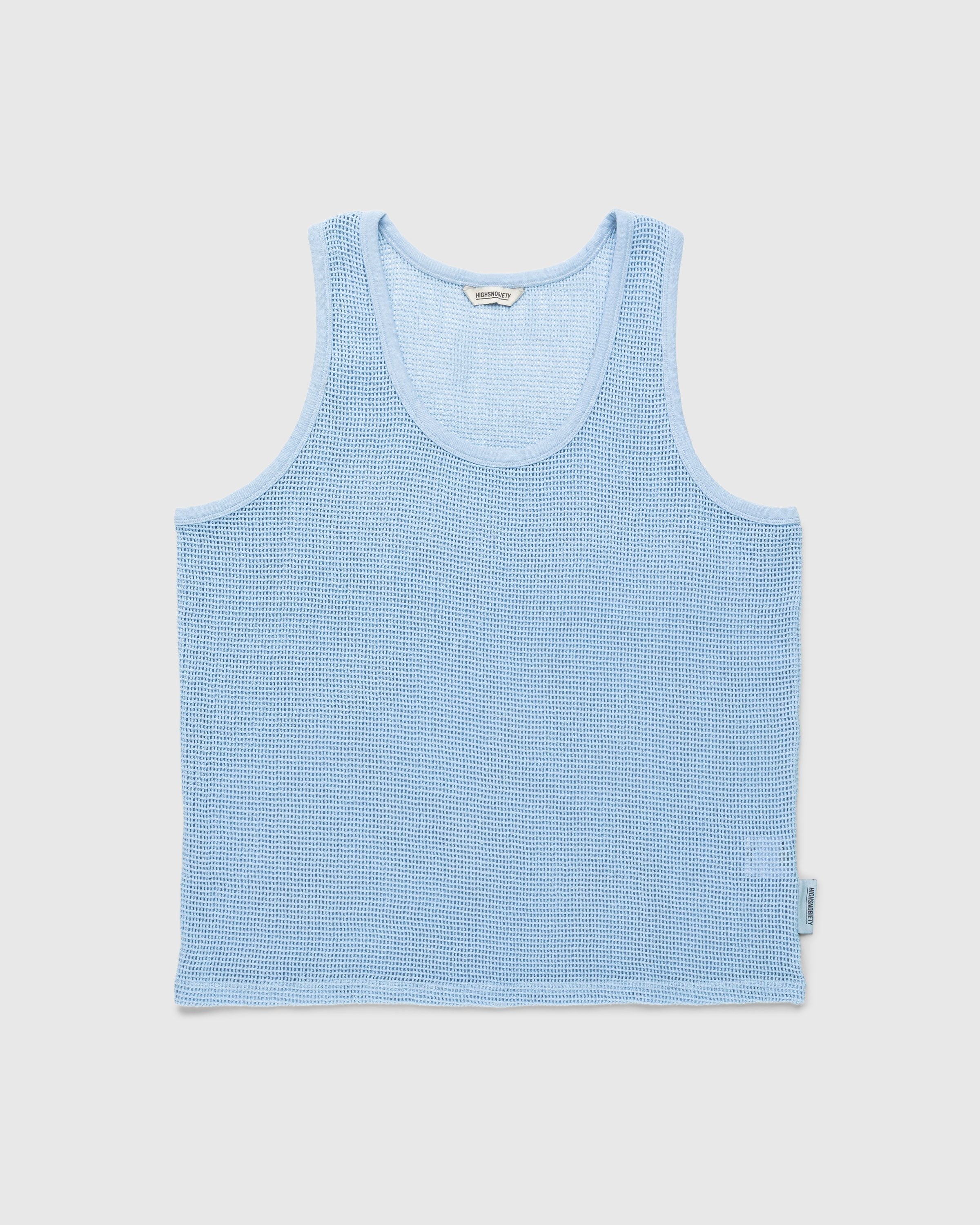 Highsnobiety – Cotton Mesh Knit Tank Top Blue - Tops - Blue - Image 1
