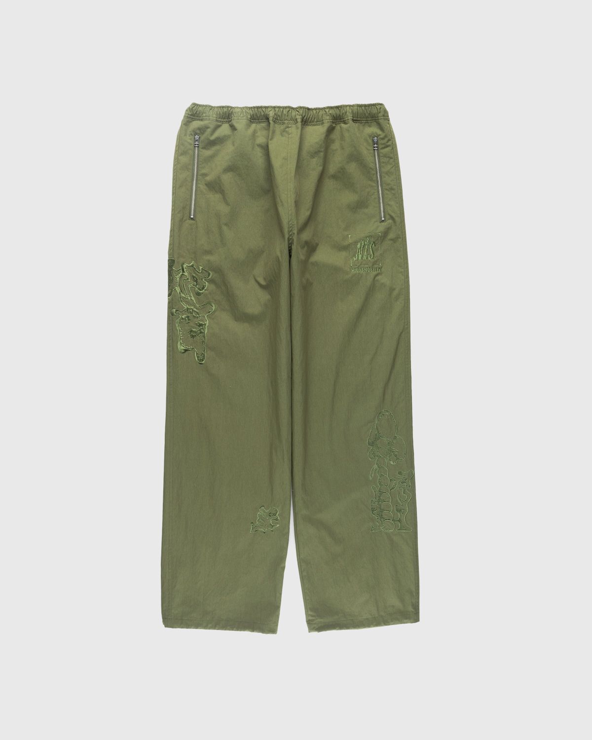 NTS x Highsnobiety – Brushed Nylon Trackpants Green - Pants - Green - Image 1