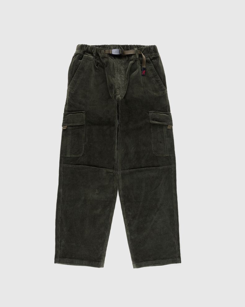Corduroy Loose Cargo Pant Dark Green