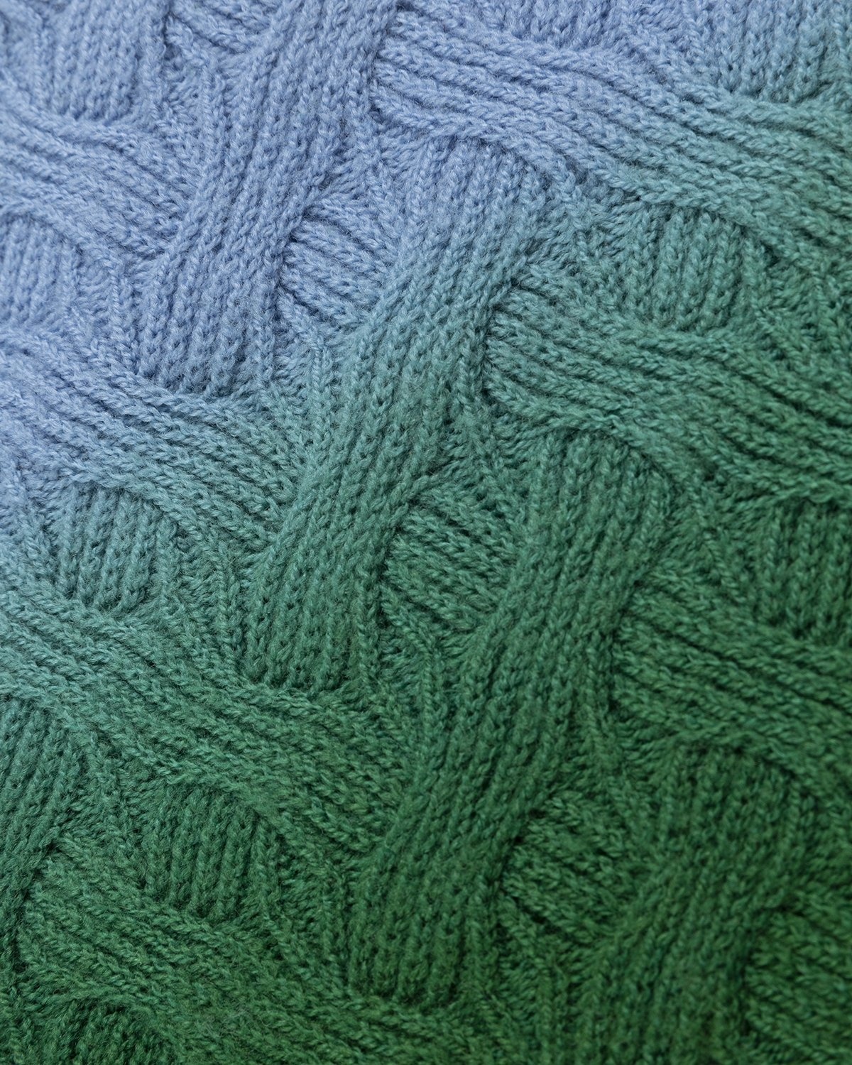 J.W. Anderson – Cable Knit Foldover Neckband Green/Blue - Scarves - Multi - Image 4
