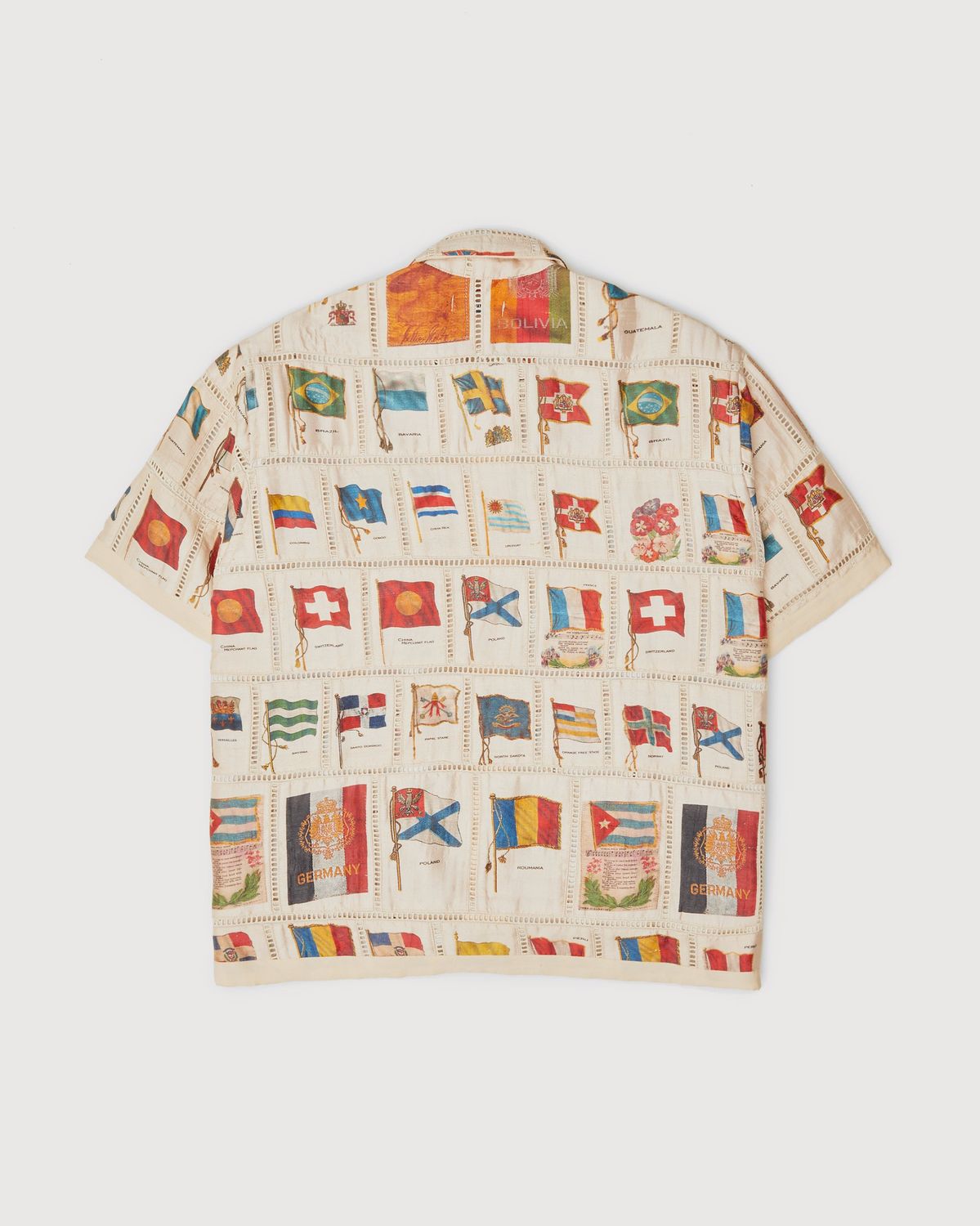 Bode – Tobacco Flag Patchwork Shirt Natural - Shortsleeve Shirts - Beige - Image 2