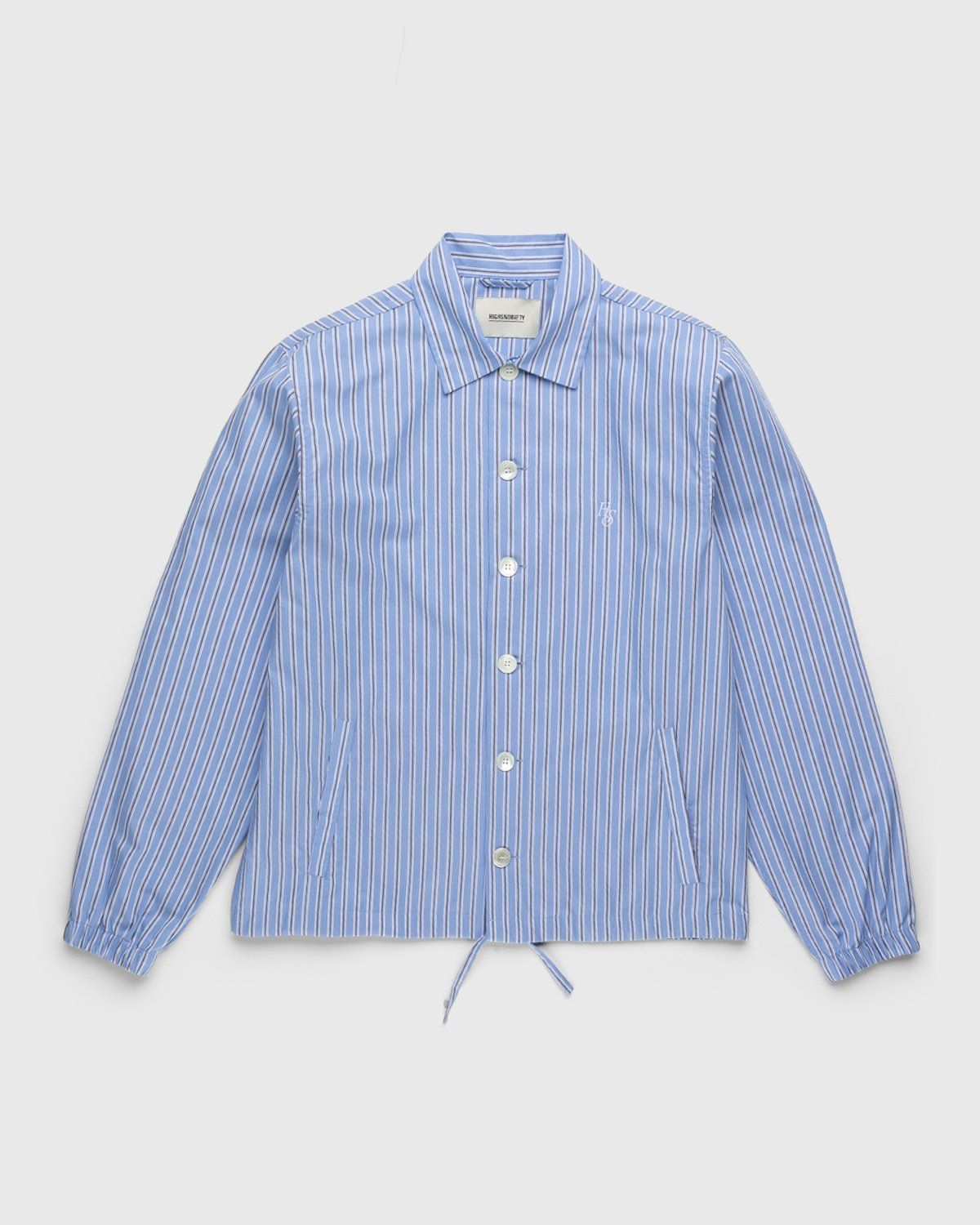 Highsnobiety – Poplin Shirt Jacket Blue/White - Longsleeve Shirts - Blue - Image 1