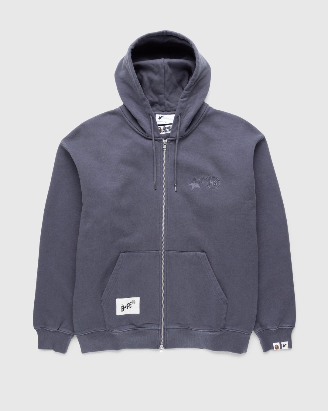BAPE x Highsnobiety – Heavy Washed Zip Hoodie Charcoal - Sweats - Grey - Image 1