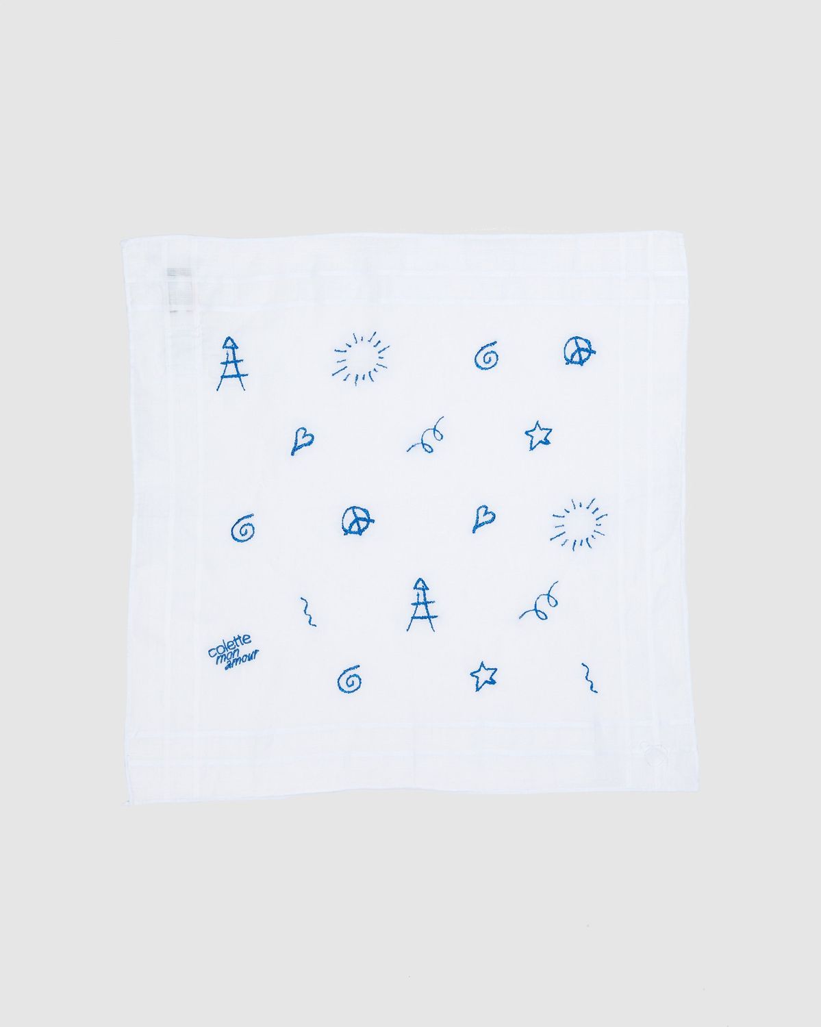 Colette Mon Amour x Thom Browne – White Embroidered Pocket Square - Bags - White - Image 2