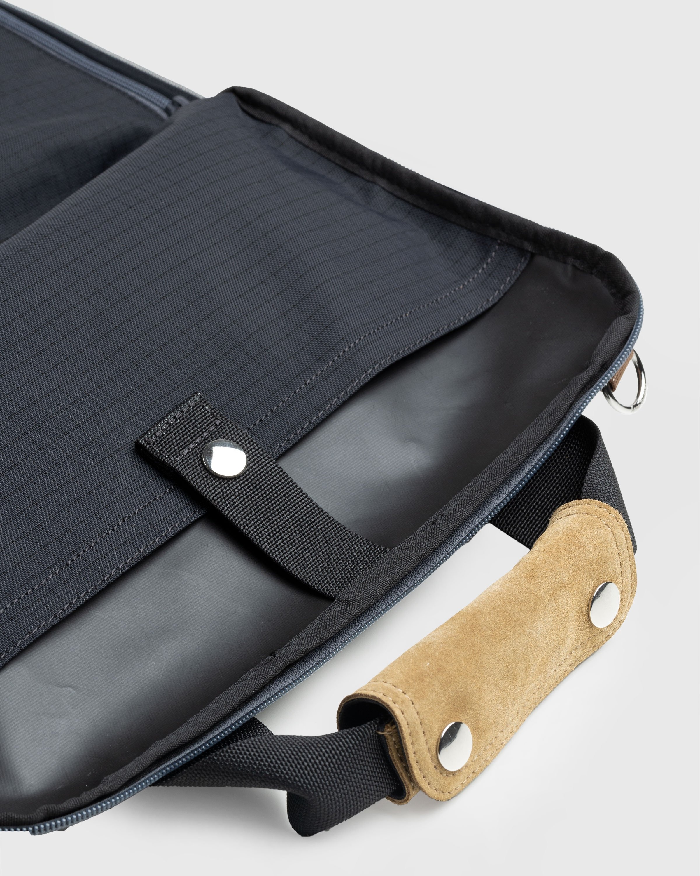 Nylon and leather laptop bag