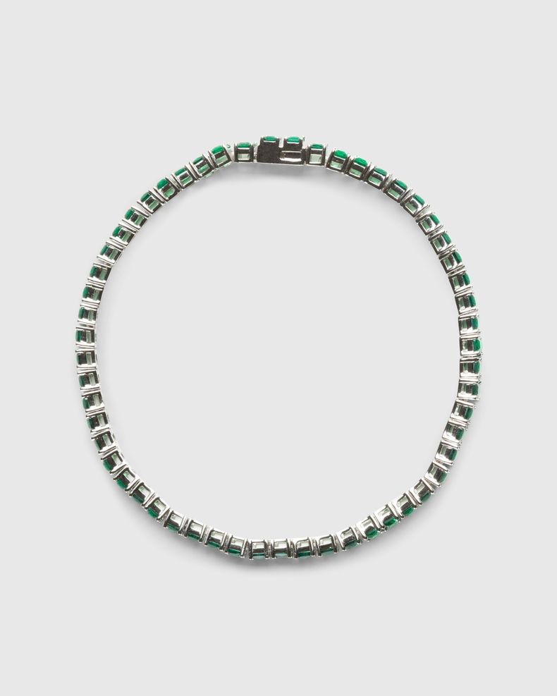 Emerald Cut Tennis Bracelet Silver/Emerald