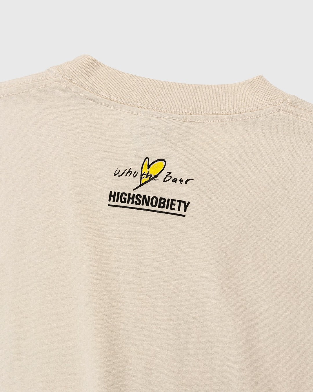 Simon Fujiwara x Highsnobiety – Who The Baer Logo T-Shirt Eggsehll - T-shirts - Beige - Image 3