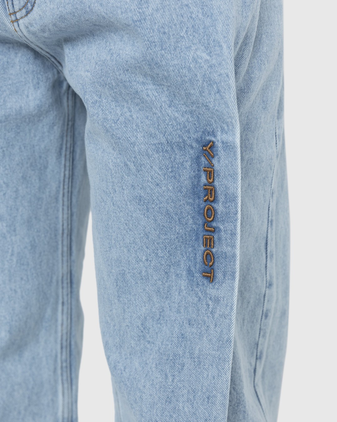 Y/Project – Pinched Logo Jeans Blue | Highsnobiety Shop