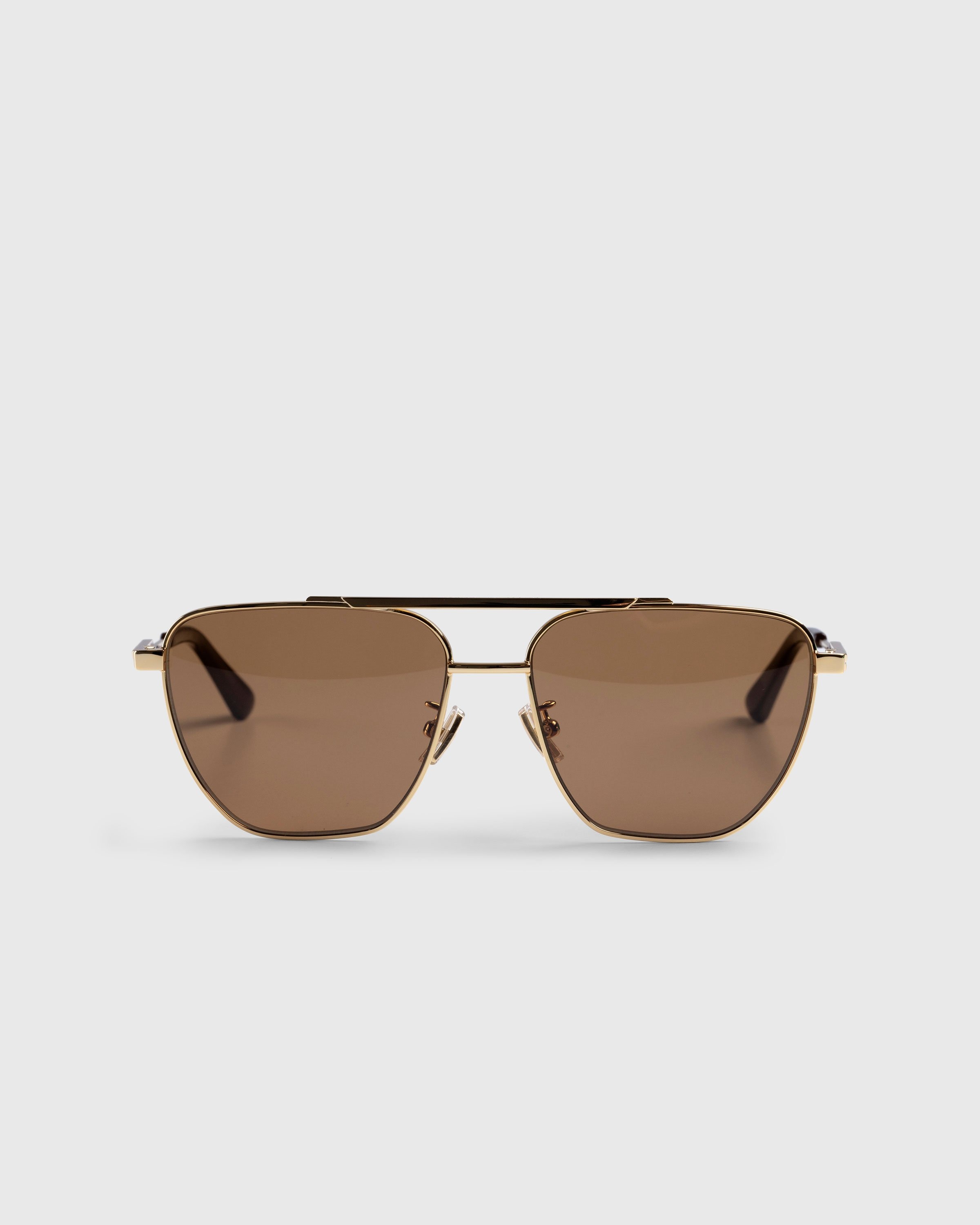 Bottega Veneta Pilot Square Frame Sunglasses Gold Highsnobiety