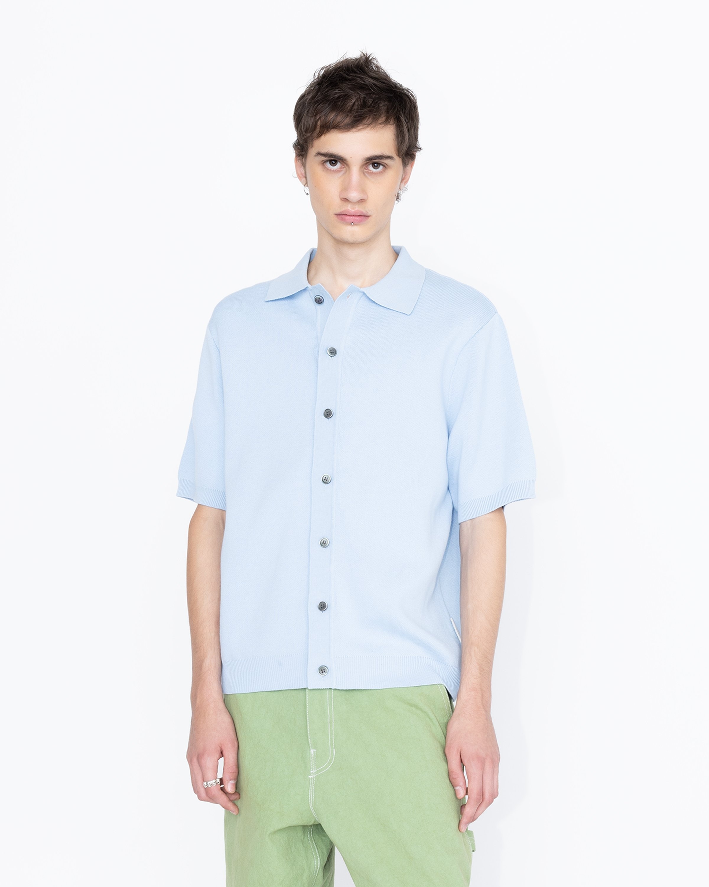 Highsnobiety HS05 – Cotton Knit Shirt Light blue - Shirts - Blue - Image 3