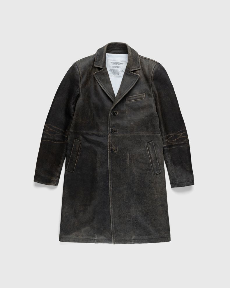 Diesel – Treat Cracked Leather Coat Brown