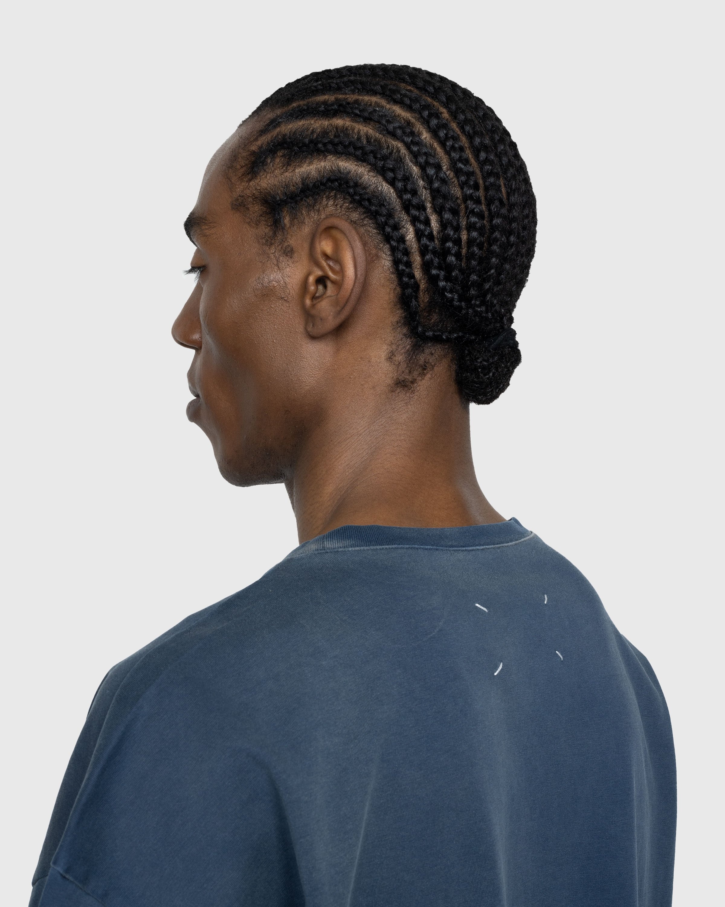 Maison Margiela – Heavy Jersey Logo T-Shirt Blue - T-shirts - Blue - Image 5