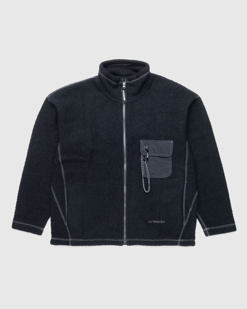 Wool JQ Stand Zip Jacket Black