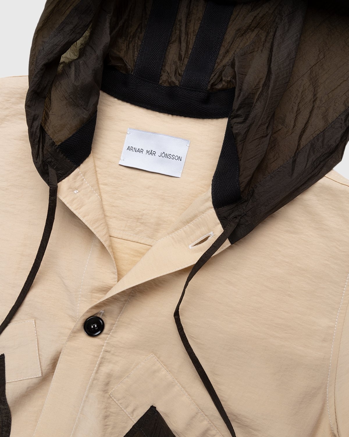 Arnar Mar Jonsson – Solarlag Hooded Shirt Melon/Chocolate - Outerwear - Beige - Image 3